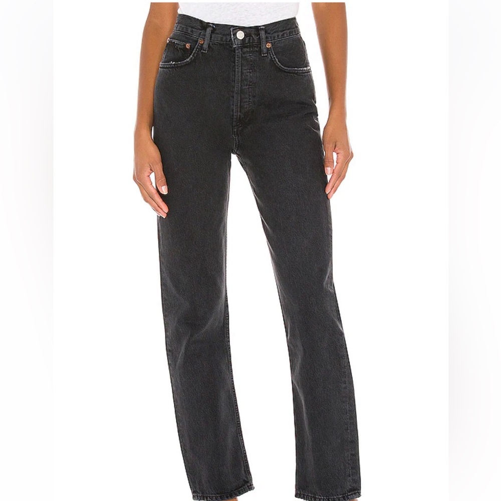 AGOLDE 90’s Pinch Waist High Rise Jeans (Black Tea)